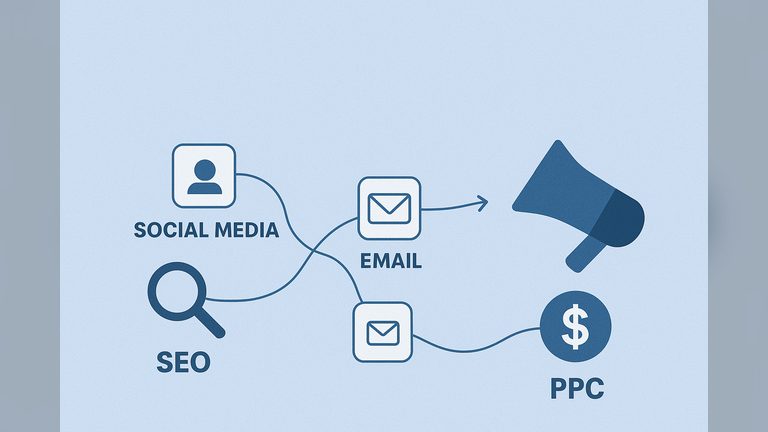 Multi-channel digital marketing strategies for reaching customers through SEO, social media, email, and online advertising.